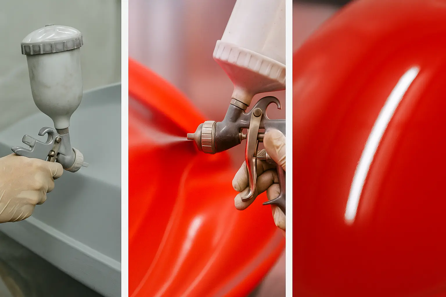 Marine respray process in Jamaica – primer, color, and clear coat.