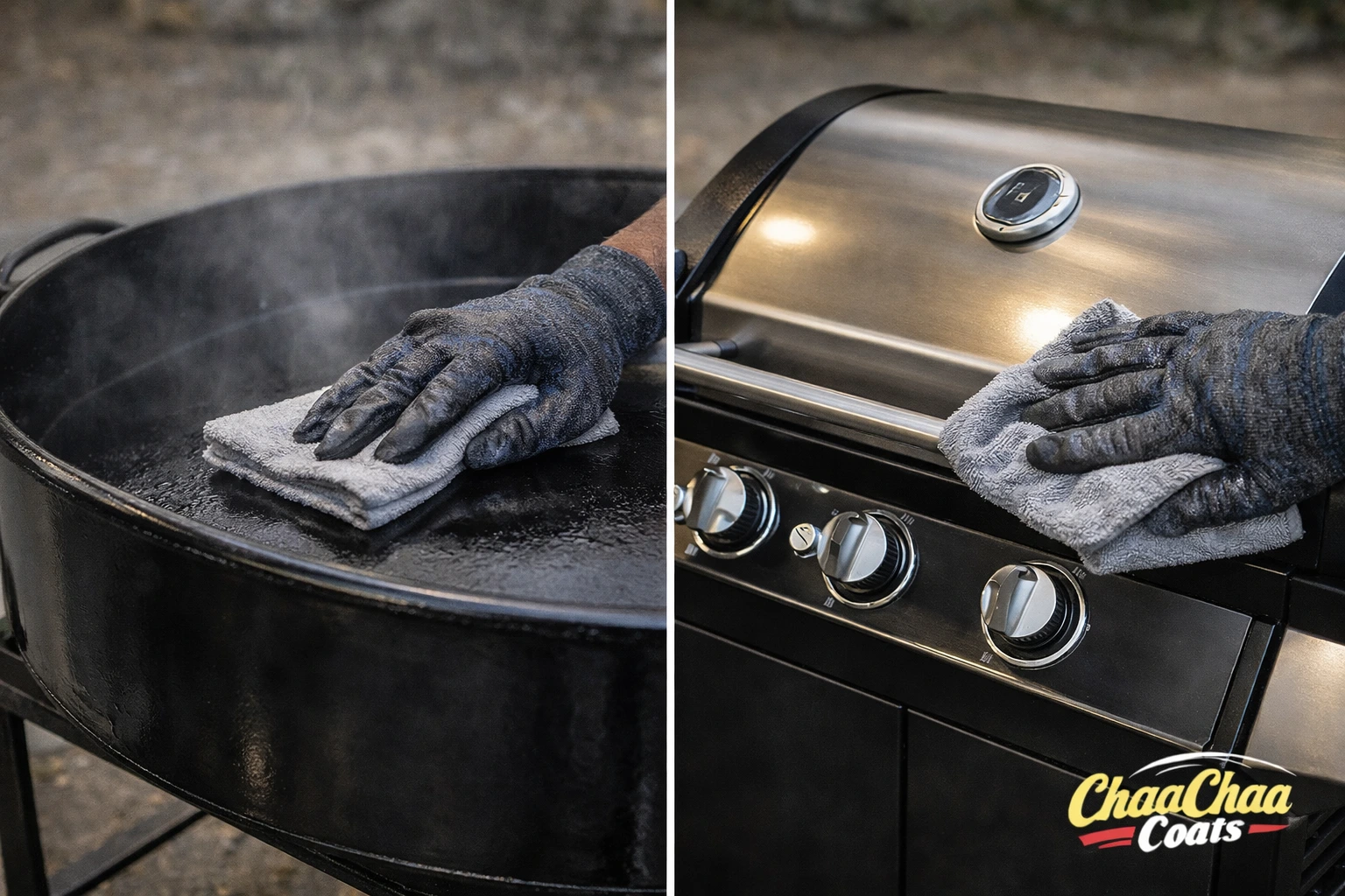 Maintaining freshly spray-painted outdoor cooking equipment in Jamaica